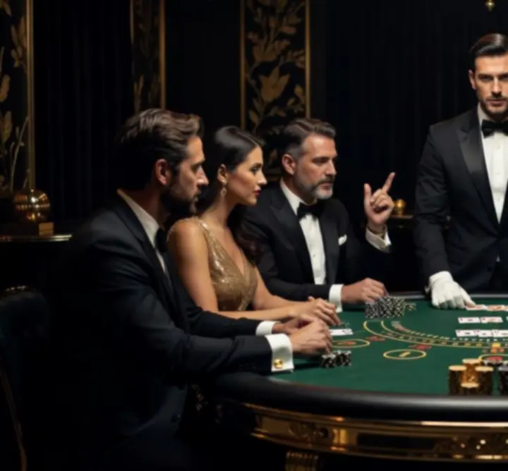 Stół do blackjacka podczas eleganckiego wieczoru kasynowego